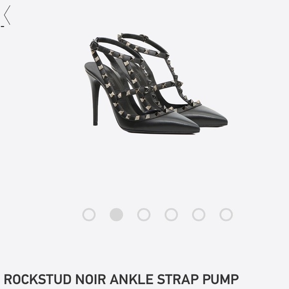 Valentino Shoes - Valentino ROCKSTUD NOIR ANKLE STRAP PUMP